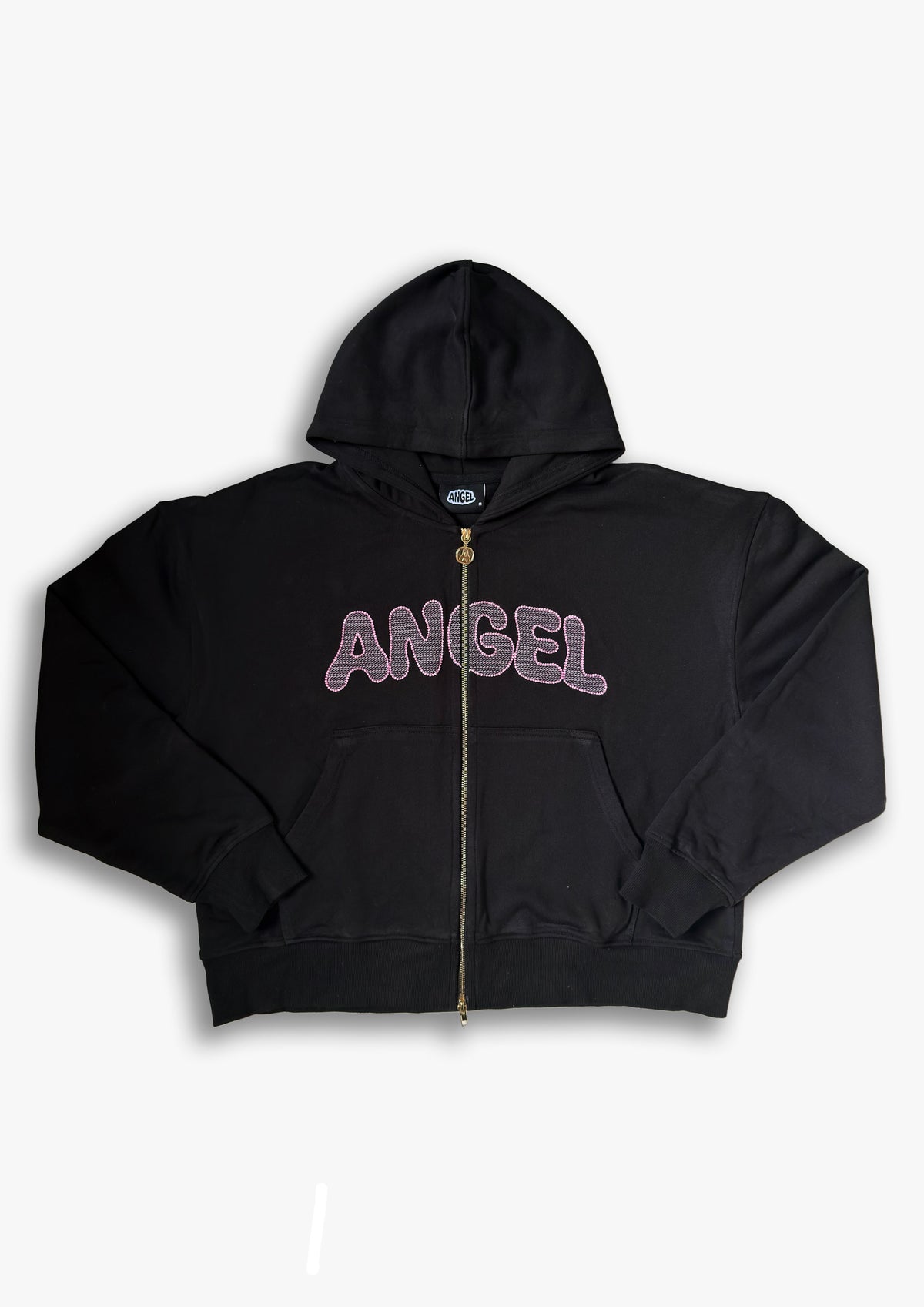 Angel Zip-Up Hoodie Black