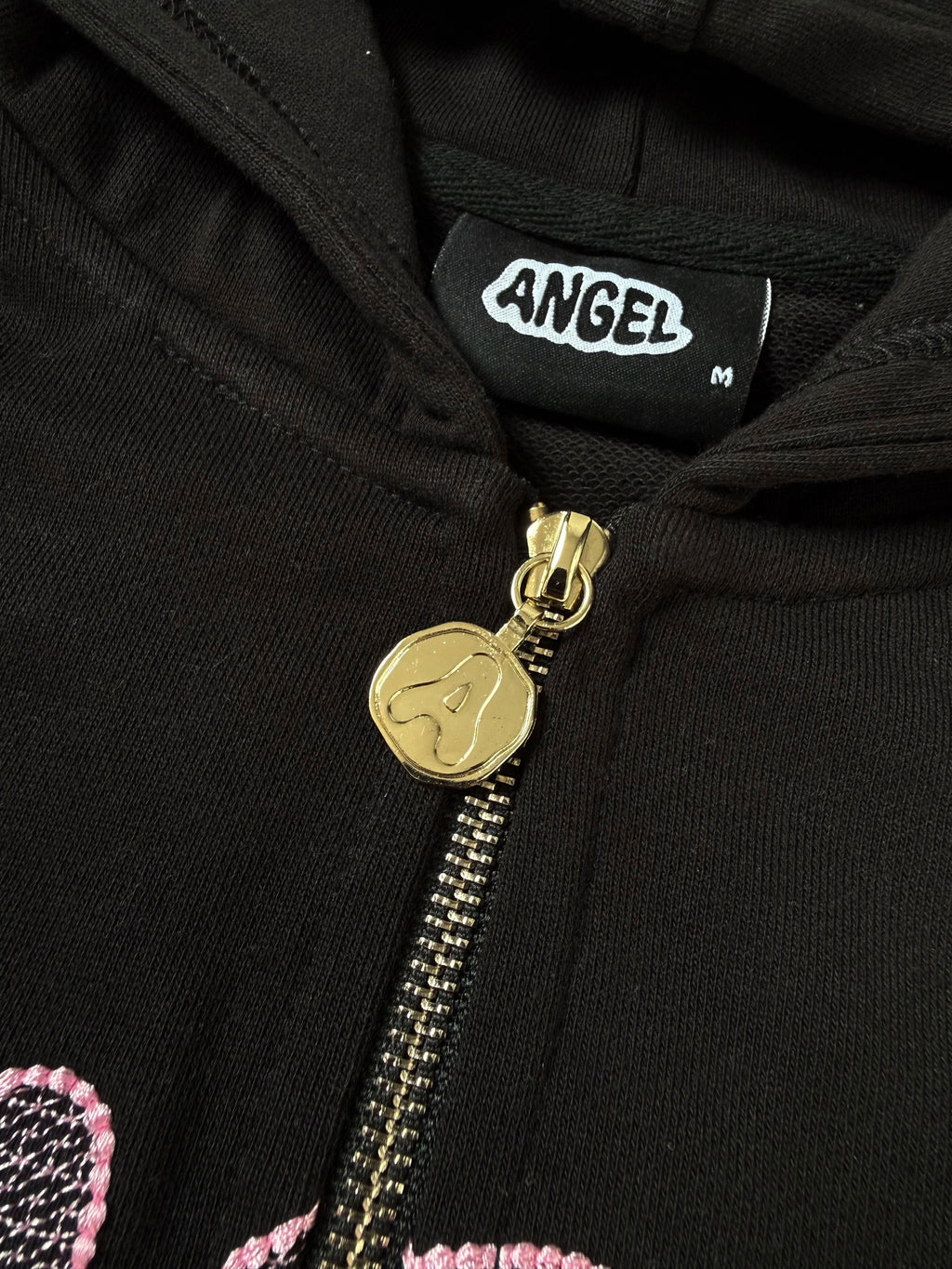 Angel Zip-Up Hoodie Black